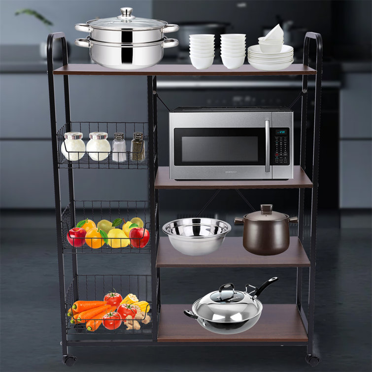 Ebern Designs Tayshawna Black 4Layer Kitchen Bakery Rack Kitchen Utility Storage Shelf Wayfair